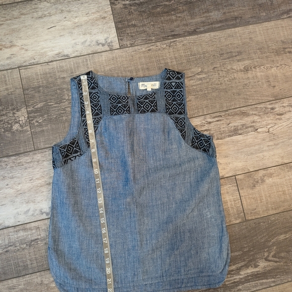 Madewell Blue Chambray Top With Embroidery - Picture 8 of 8